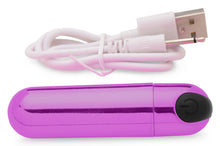 Load image into Gallery viewer, 10X Rechargeable Vibrating Metallic Bullet - Purple