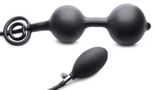 Load image into Gallery viewer, Devils Rattle Inflatable Silicone Anal Plug with Cock and Ball Ring
