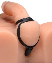 Load image into Gallery viewer, Devils Rattle Inflatable Silicone Anal Plug with Cock and Ball Ring