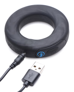 E-Stim Pro Silicone Vibrating Cock Ring with Remote Control