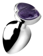 Load image into Gallery viewer, Genuine Amethyst Gemstone Heart Anal Plug - Large