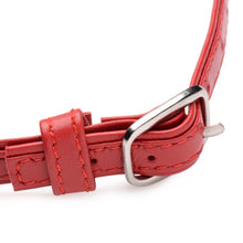 Load image into Gallery viewer, Fiery Pet Leather Choker with Silver Ring