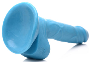 6.5 Inch Dildo with Balls - Blue