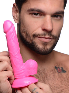 6.5 Inch Dildo with Balls - Pink