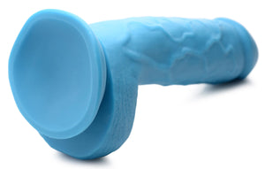 8.25 Inch Dildo with Balls - Blue