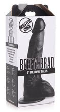 Load image into Gallery viewer, Beefy Brad 9 inch Dildo with Balls - Black