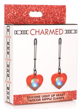 Load image into Gallery viewer, Silicone Light Up Heart Tweezer Nipple Clamps