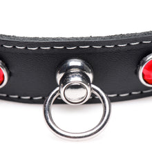 Load image into Gallery viewer, Fierce Vixen Leather Choker with Rhinestones - Red