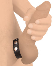 Load image into Gallery viewer, Leather Speed Snap Cock Ring - Black