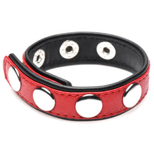 Load image into Gallery viewer, Leather Speed Snap Cock Ring - Red