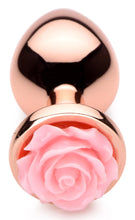 Load image into Gallery viewer, Rose Gold Anal Plug with Pink Flower - Medium