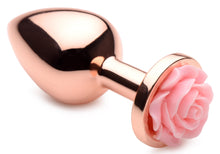 Load image into Gallery viewer, Rose Gold Anal Plug with Pink Flower - Medium