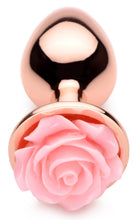 Load image into Gallery viewer, Rose Gold Anal Plug with Pink Flower - Small