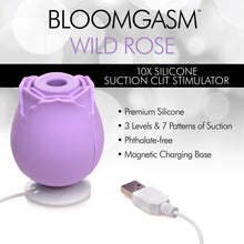 Load image into Gallery viewer, Bloomgasm Wild Rose 10X Suction Clit Stimulator - Purple