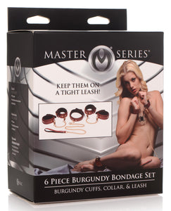 6 Piece Burgandy Bondage Set