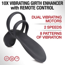 Load image into Gallery viewer, 10X Silicone Vibrating Girth Enhancer with Remote Control