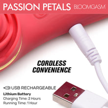 Load image into Gallery viewer, Passion Petals 10X Silicone Suction Rose Vibrator - Red