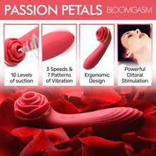 Load image into Gallery viewer, Passion Petals 10X Silicone Suction Rose Vibrator - Red