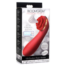 Load image into Gallery viewer, Passion Petals 10X Silicone Suction Rose Vibrator - Red