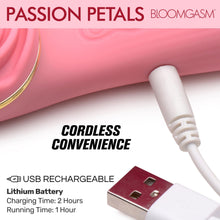 Load image into Gallery viewer, Passion Petals 10X Silicone Suction Rose Vibrator - Pink