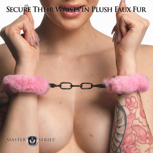 Cuffed in Fur Furry Handcuffs - Pink-1
