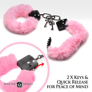 Cuffed in Fur Furry Handcuffs - Pink-4
