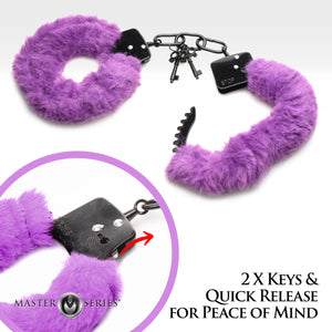 Cuffed in Fur Furry Handcuffs - Purple-4