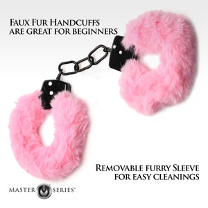 Cuffed in Fur Furry Handcuffs - Pink-3