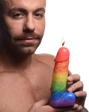 Load image into Gallery viewer, Pride Pecker Dick Drip Candle - Rainbow