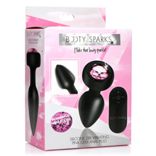 Load image into Gallery viewer, 28X Vibrating Silicone Pink Gem Anal Plug - Small