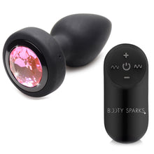 Load image into Gallery viewer, 28X Vibrating Silicone Pink Gem Anal Plug - Small