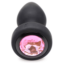 Load image into Gallery viewer, 28X Vibrating Silicone Pink Gem Anal Plug - Small