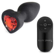 Load image into Gallery viewer, 28X Vibrating Silicone Red Heart Anal Plug - Small