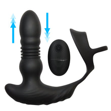 Load image into Gallery viewer, Thrusting Vibrator with Cock and Ball Ring and Remote