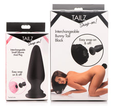 Load image into Gallery viewer, Small Anal Plug with Interchangeable Bunny Tail - Black