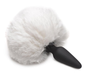 Small Anal Plug with Interchangeable Bunny Tail - White
