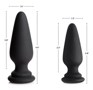 Small Anal Plug with Interchangeable Fox Tail - Black and White