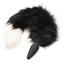Load image into Gallery viewer, Small Anal Plug with Interchangeable Fox Tail - Black and White