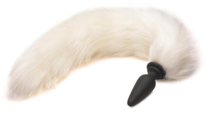 Small Anal Plug with Interchangeable Fox Tail - White