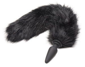 Large Anal Plug with Interchangeable Fox Tail - Black
