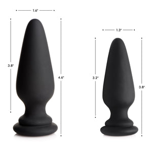 Large Anal Plug with Interchangeable Fox Tail - Rainbow