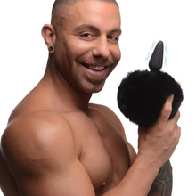 Load image into Gallery viewer, Small Vibrating Anal Plug with Interchangeable Bunny Tail - Black