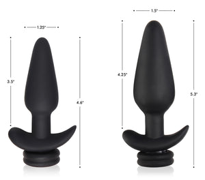 Small Vibrating Anal Plug with Interchangeable Fox Tail - Black