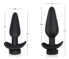 Load image into Gallery viewer, Small Vibrating Anal Plug with Interchangeable Fox Tail - Black and White