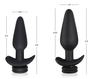 Small Vibrating Anal Plug with Interchangeable Fox Tail - Black and White