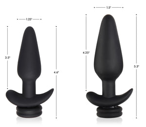 Small Vibrating Anal Plug with Interchangeable Bunny Tail - Black