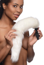 Load image into Gallery viewer, Small Vibrating Anal Plug with Interchangeable Fox Tail - White