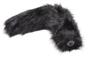 Large Vibrating Anal Plug with Interchangeable Fox Tail - Black