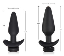 Load image into Gallery viewer, Large Vibrating Anal Plug with Interchangeable Fox Tail - Black and White