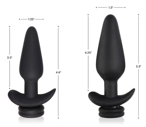 Large Vibrating Anal Plug with Interchangeable Fox Tail - White